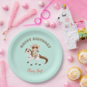 リトル女性のカーボーイオンホースガールズウェスタン誕生日 ペーパープレート (パーティー)