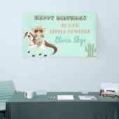 リトル女性のカーボーイオンホースガールズウェスタン誕生日 横断幕 (トレードショー)