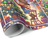 リトル女性のカーボーイオン飾チェアのクリスマスツリー ラッピングペーパー (ロールコーナー)