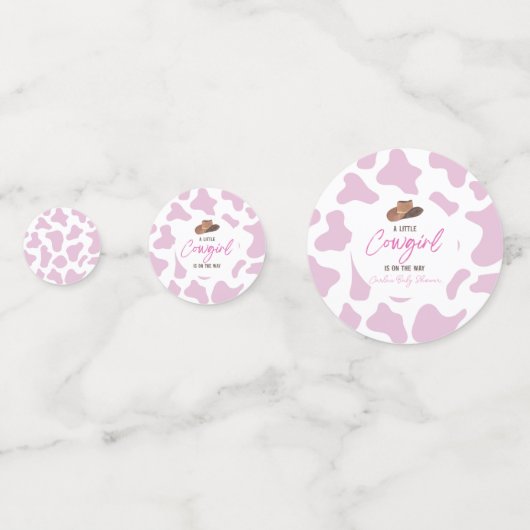 リトル女性のカーボーイカウガールロデオウエスタンベビーシャワー コンフェッティ (正面)