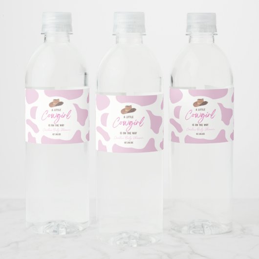 リトル女性のカーボーイカウガールロデオウエスタンベビーシャワー ペットボトルラベル (ボトル)