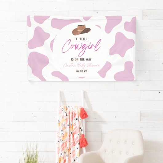 リトル女性のカーボーイカウガールロデオウエスタンベビーシャワー 横断幕 (インサイチュ)
