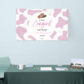 リトル女性のカーボーイカウガールロデオウエスタンベビーシャワー 横断幕 (トレードショー)