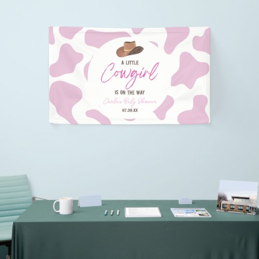 リトル女性のカーボーイカウガールロデオウエスタンベビーシャワー 横断幕 (トレードショー)