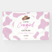 リトル女性のカーボーイカウガールロデオウエスタンベビーシャワー 横断幕 (横)