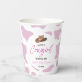 リトル女性のカーボーイカウガールロデオウエスタンベビーシャワー 紙コップ (裏面)
