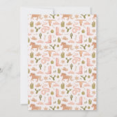 リトル女性のカーボーイガールベビーシャワー 招待状 (裏面)