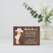 リトル女性のカーボーイディスプレイなしラッピング赤ちゃんシャワー エンクロージャーカード (スタンド正面)