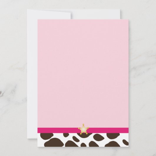 リトル女性のカーボーイパーティの招待状 招待状 (裏面)