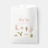 リトル女性のカーボーイピンクベビーシャワー フェイバーバッグ (正面)