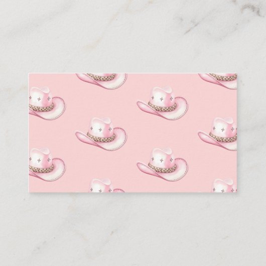 リトル女性のカーボーイピンクロデオおむつラッフル エンクロージャーカード (裏面)