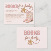 リトル女性のカーボーイピンク赤ちゃんシャワーブックベビー エンクロージャーカード (正面/裏面)