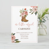 リトル女性のカーボーイファースト・ロデオ1歳の誕生日 招待状 (スタンド正面)