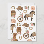 リトル女性のカーボーイファースト・ロデオ1歳の誕生日 招待状 (裏面)