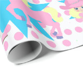 リトル女性のカーボーイブロンドとピンクホース任意のオカッシ ラッピングペーパー (ロールコーナー)