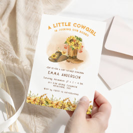 リトル女性のカーボーイブーツベビーシャワー招待状 招待状