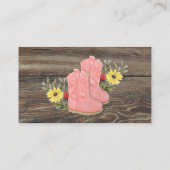 リトル女性のカーボーイブーティベビーシャワーおむつラッフルエン エンクロージャーカード (裏面)