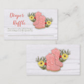 リトル女性のカーボーイブーティベビーシャワーおむつラッフル エンクロージャーカード (正面/裏面)