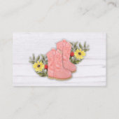 リトル女性のカーボーイブーティベビーシャワーラッフル推測 エンクロージャーカード (裏面)