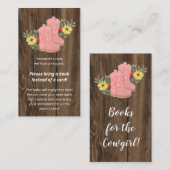 リトル女性のカーボーイブーティ赤ちゃんシャワー予約リクエストEnc エンクロージャーカード (正面/裏面)