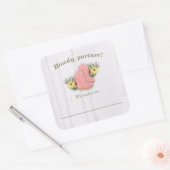 リトル女性のカーボーイブーティ赤ちゃんシャワー名タグホワイト スクエアシール (封筒)