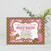 リトル女性のカーボーイベビーシャワー招待状 招待状 (スタンド正面)