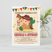 リトル女性のカーボーイベビーシャワー招待状 招待状 (スタンド正面)
