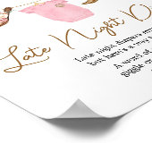 リトル女性のカーボーイベビーシャワー深夜おむつ ポスター (角)