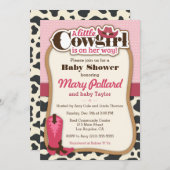 リトル女性のカーボーイモダンガールベビーシャワー招待状 招待状 (正面/裏面)