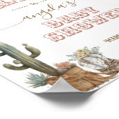 リトル女性のカーボーイワイルドウエストボホベビーガールシャワー ポスター (角)