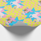 リトル女性のカーボーイ茶色の髪と馬任意の場合 ラッピングペーパー (角)