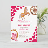 リトル女性のカーボーイ西ロデオ赤ちゃんシャワー 招待状 (スタンド正面)