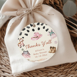 リトル女性のカーボーイ西部テーマ女の子の赤ちゃんシャワー フェイバータグ