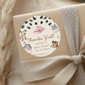 リトル女性のカーボーイ西部テーマ女の子の赤ちゃんシャワー ラウンドシール