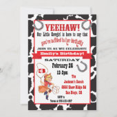 リトル女性のカーボーイ誕生日パーティーの招待 招待状 (正面)