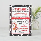 リトル女性のカーボーイ誕生日パーティーの招待 招待状 (スタンド正面)