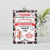 リトル女性のカーボーイ誕生日パーティーの招待 招待状 (スタンド正面)