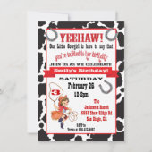 リトル女性のカーボーイ誕生日パーティーの招待 招待状 (正面)