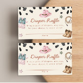 リトル女性のカーボーイ赤ちゃんシャワーおむつラッフルカード エンクロージャーカード