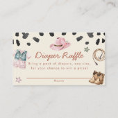 リトル女性のカーボーイ赤ちゃんシャワーおむつラッフルカード エンクロージャーカード (正面)