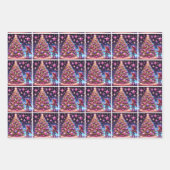 リトル女性のカーボーイ飾のクリスマスツリー ラッピングペーパーシート (正面)