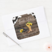 リトル女性のカーボーイ |ウェスタン・ベイビー・シャワーのお願い スクエアシール (封筒)