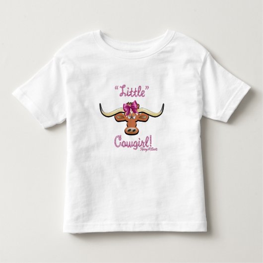 リトル女性のカーボーイ、ロングホーンCow Tシャツ (正面)