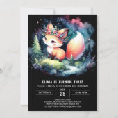 リトル威厳のあるキツネ誕生日デジタル 招待状 (正面)