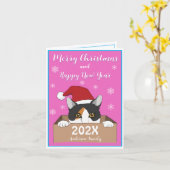 リトル子猫クリスマスカード カード (黄色い花)