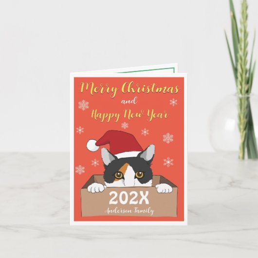 リトル子猫クリスマスカード サンキューカード (正面)