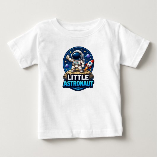 リトル宇宙飛行士 キッズTシャツ ベビーTシャツ (正面)