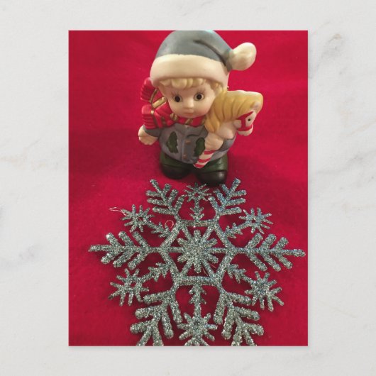 リトル小妖精や小人～クリスマスはがき ポストカード (正面)