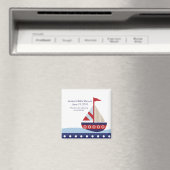 リトル帆船海軍ベビーシャワーマグネットの好意 マグネット (インサイチュ (食洗機))