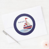 リトル帆船海軍ボート赤ちゃんシャワーの好意 ラウンドシール (封筒)